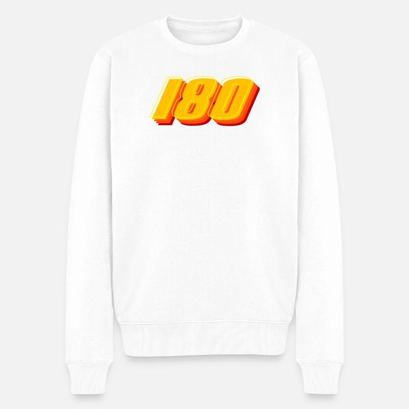 Dart,Darts,180 Retro Darts - Männer Premium Bio Pullover - Weiß