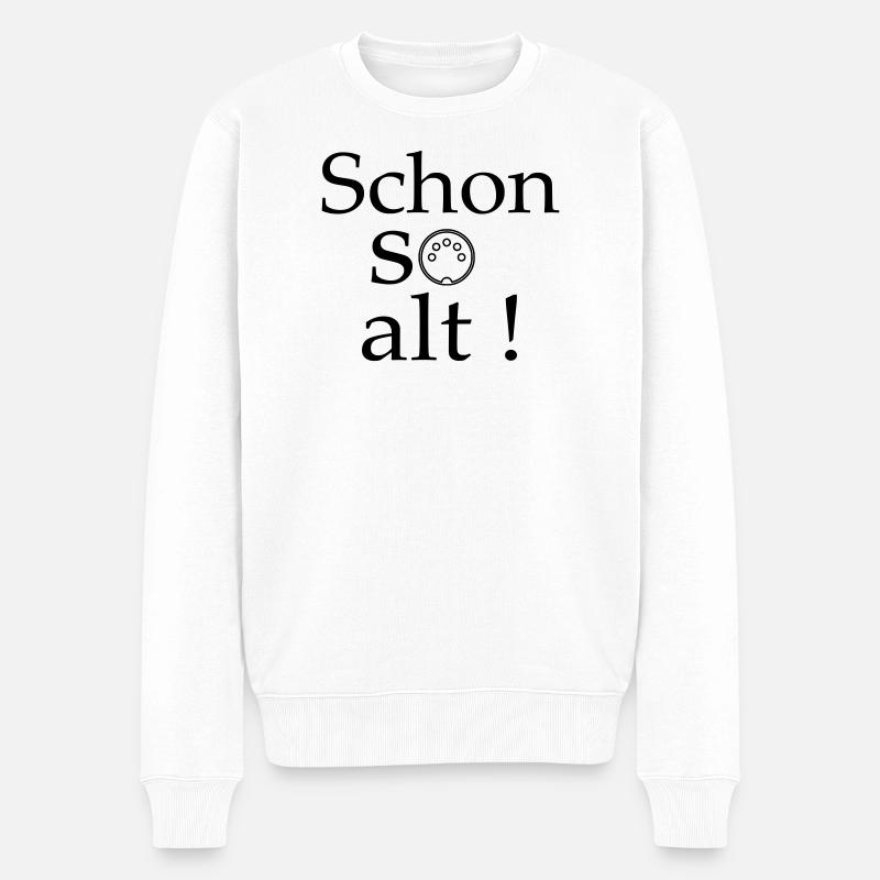 Audiostecker alt - Männer Premium Bio Pullover - Weiß