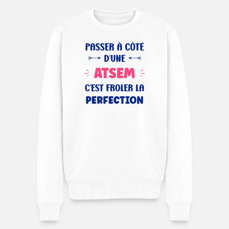 ATSEM - Männer Premium Bio Pullover - Weiß