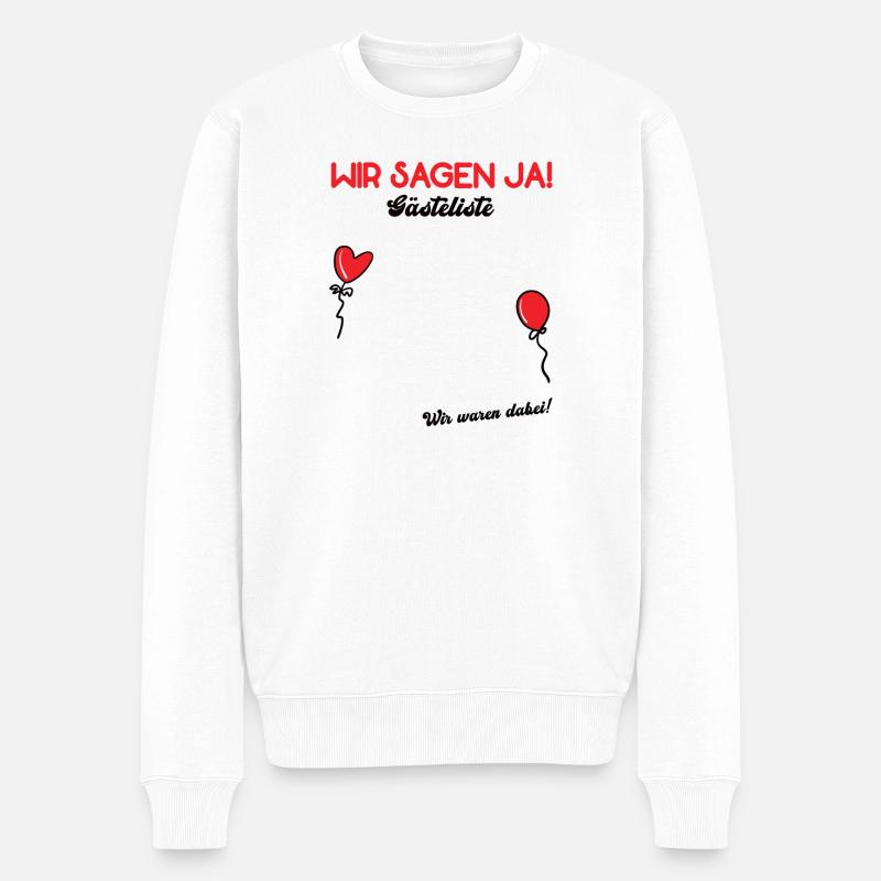 WIR SAGEN JA Hochzeit Gästebuch Polterabend - Pull Premium bio Homme - blanc