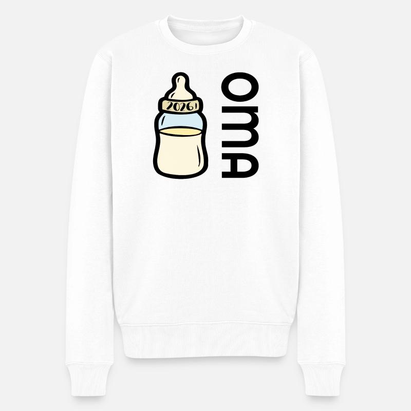 Baby 2026 - Oma werden - Männer Premium Bio Pullover - Weiß