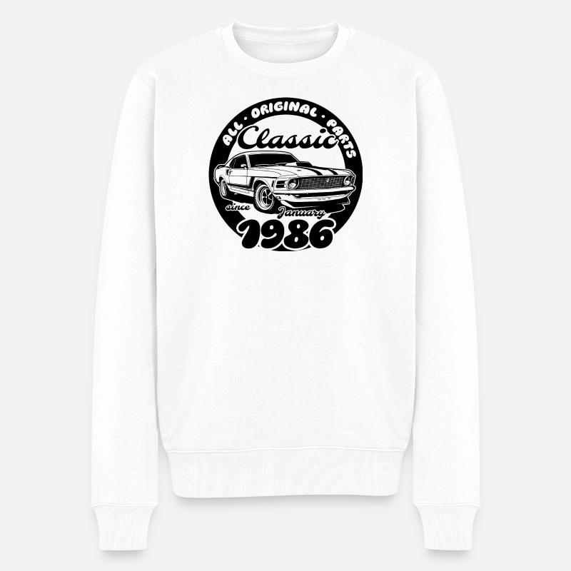 40e anniversaire - Classic Musclecar 01/1986 - Pull Premium bio Homme - blanc