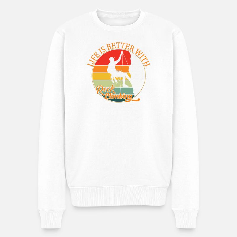 La vie est meilleure avec l’escalade - Pull Premium bio Homme - blanc