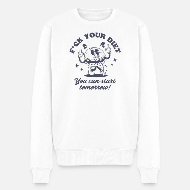 auf deine Diät - Männer Premium Bio Pullover - Weiß