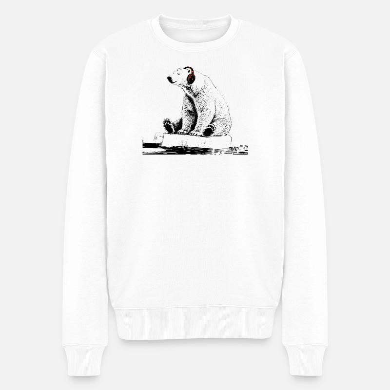 Arctic Beats - Männer Premium Bio Pullover - Weiß