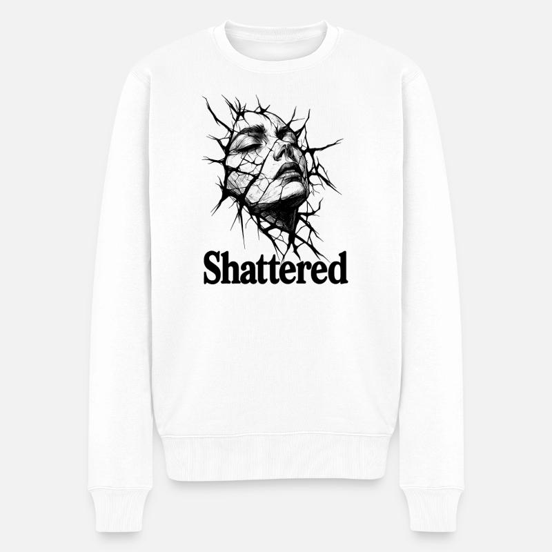 Zerbrochenes Schweigen - Männer Premium Bio Pullover - Weiß