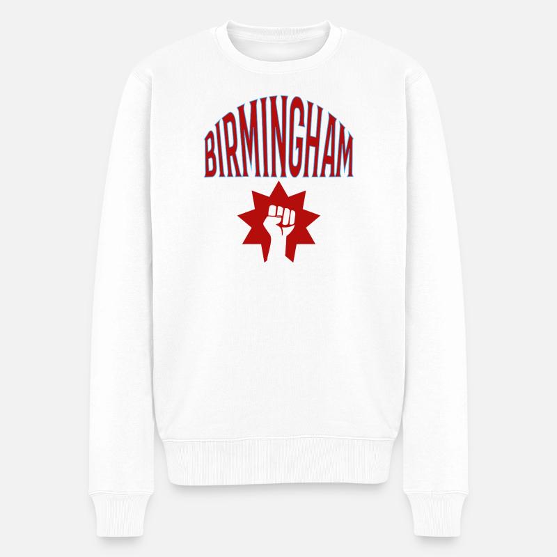 Birmingham - Männer Premium Bio Pullover - Weiß