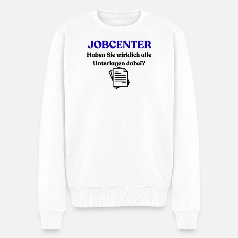 Jobcenter - Männer Premium Bio Pullover - Weiß