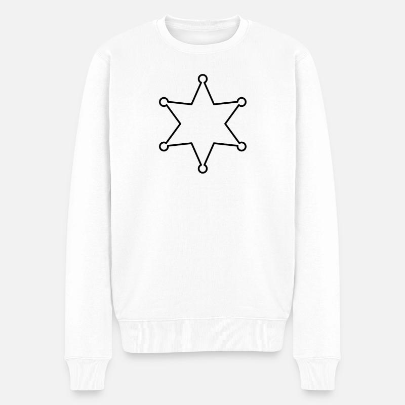 Sheriff-Star - Männer Premium Bio Pullover - Weiß