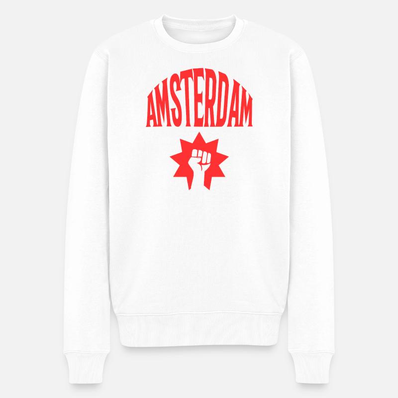 Amsterdam - Männer Premium Bio Pullover - Weiß