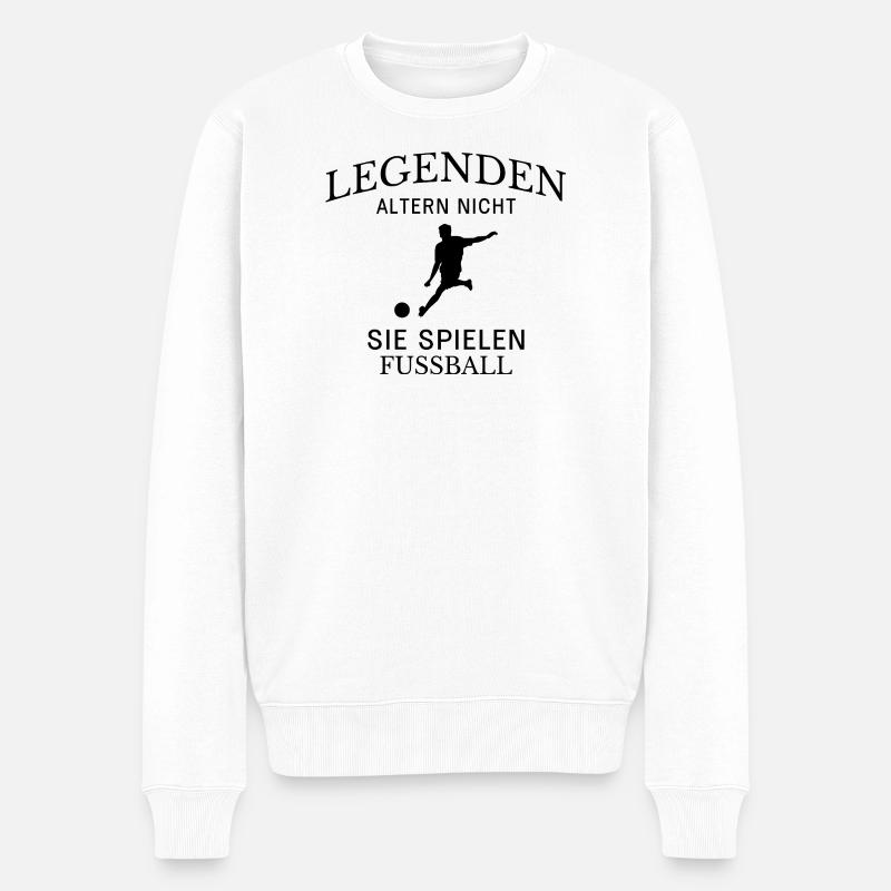 Legenden spielen Fußball Spruch - Männer Premium Bio Pullover - Weiß
