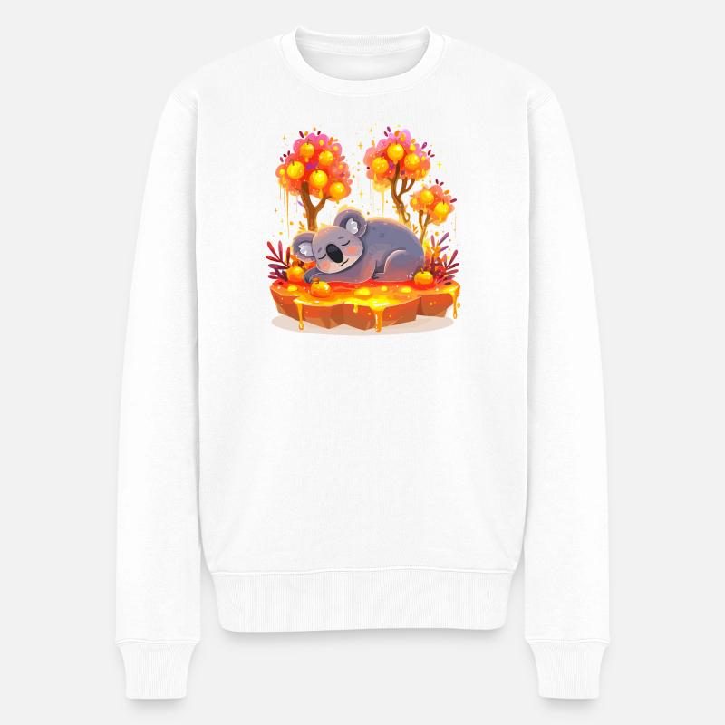 Kuschel Koala im Honigwald - Männer Premium Bio Pullover - Weiß