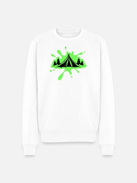 Camping Tent Nature Blobs - Men's Premium Organic Jumper - white