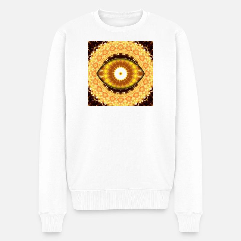 Rayons Mandala Œil de Soleil - Pull Premium bio Homme - blanc