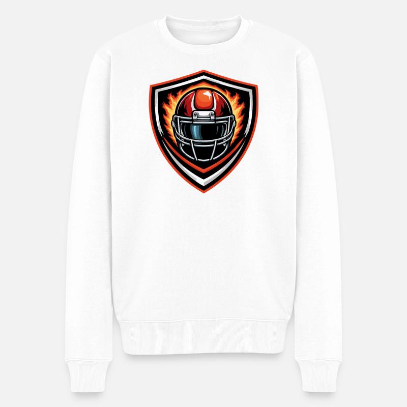 Wappen Footballhelm - Männer Premium Bio Pullover - Weiß