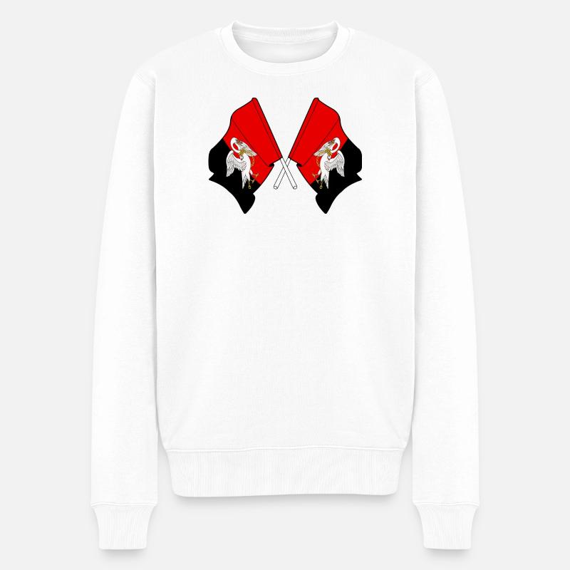 Buckinghamshire-Kreuzflaggen - Männer Premium Bio Pullover - Weiß