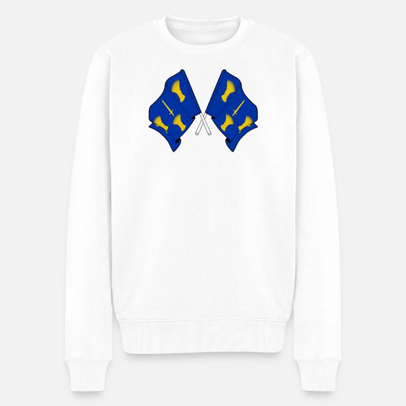 Cheshire-Flagge gekreuzt - Männer Premium Bio Pullover - Weiß
