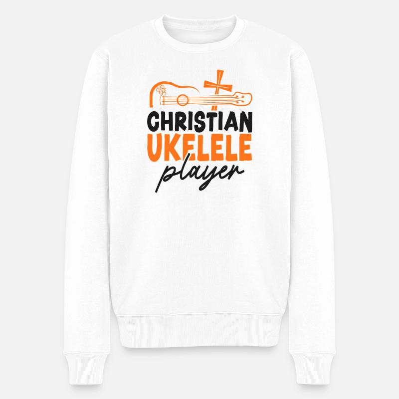 Ukulélé hawaïen Uke Christian - Pull Premium bio Homme - blanc