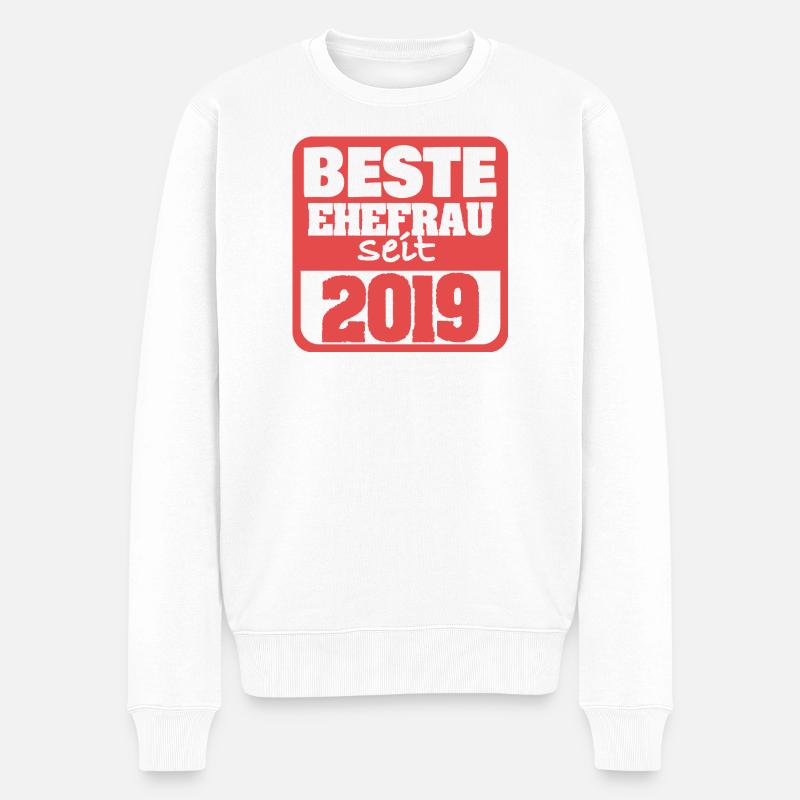 Frau 2019 - Männer Premium Bio Pullover - Weiß