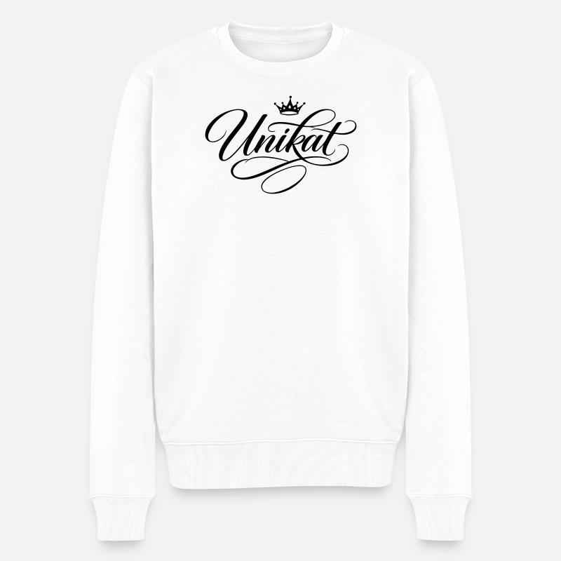 Unikat Krone - Männer Premium Bio Pullover - Weiß