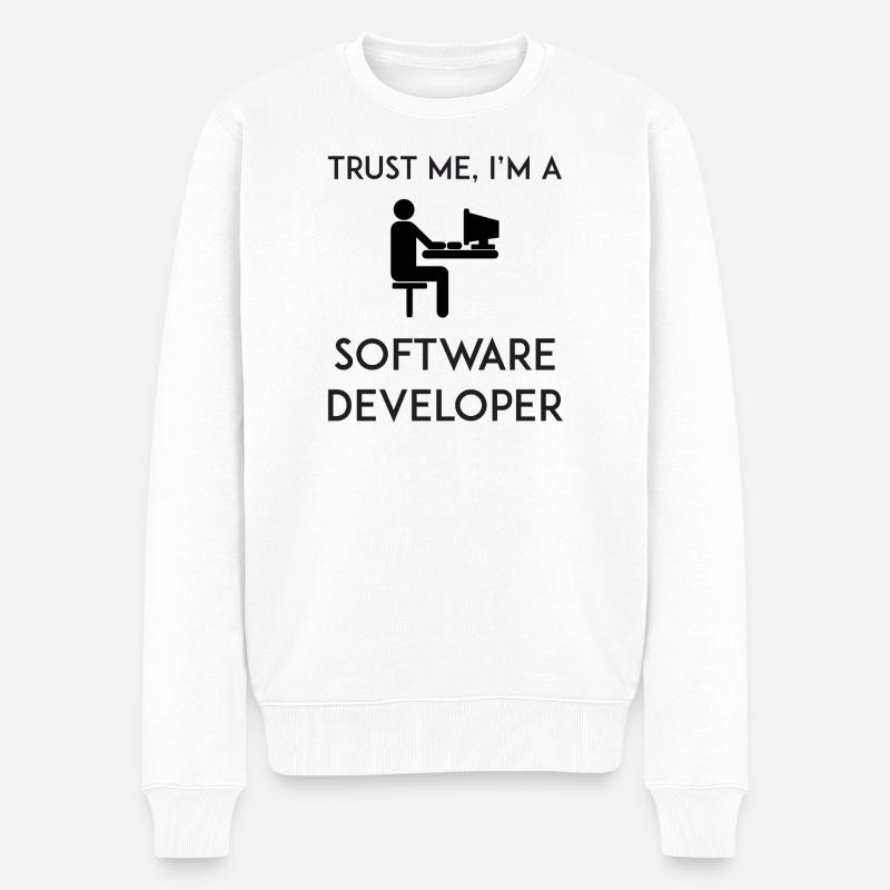 Trust Me I'm a Software Developer - Men's Premium Organic Jumper - white
