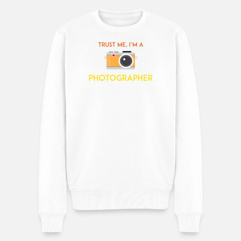 Vertrau mir, ich bin Fotograf - Männer Premium Bio Pullover - Weiß