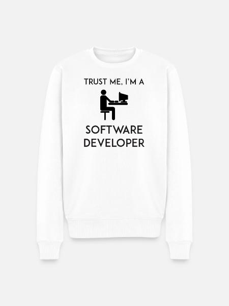 Vertrau mir, ich bin Softwareentwickler - Männer Premium Bio Pullover - Weiß