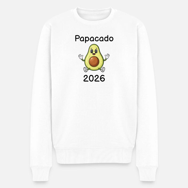 Papacado 2026 – Papa avocat enceinte - Pull Premium bio Homme - blanc