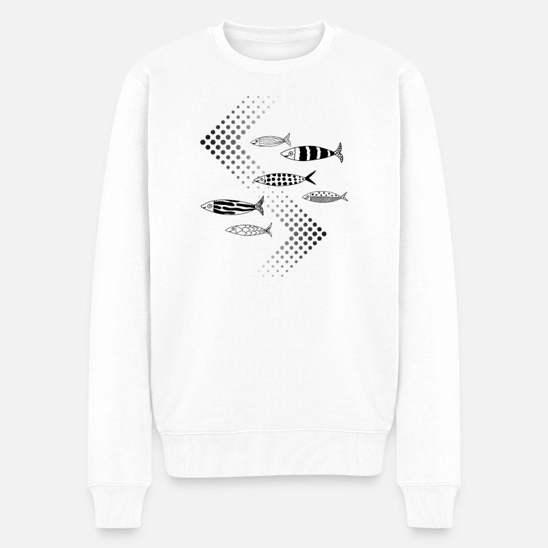 Fischverkehr - Männer Premium Bio Pullover - Weiß