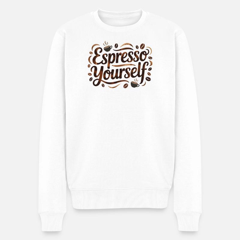Espresso selbst - Männer Premium Bio Pullover - Weiß