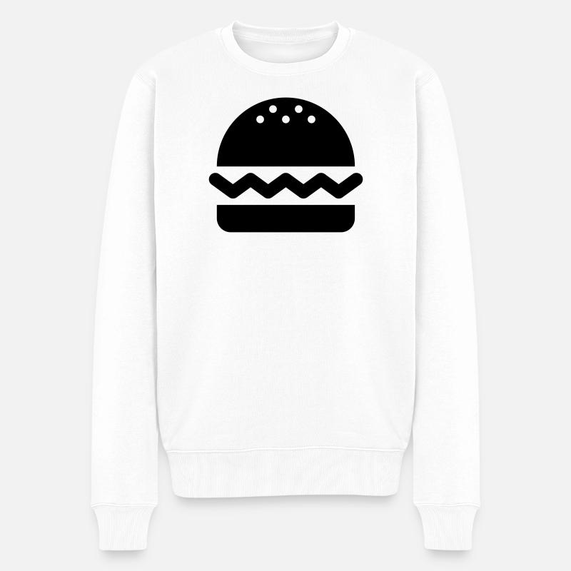 Hamburger, Burger - Männer Premium Bio Pullover - Weiß