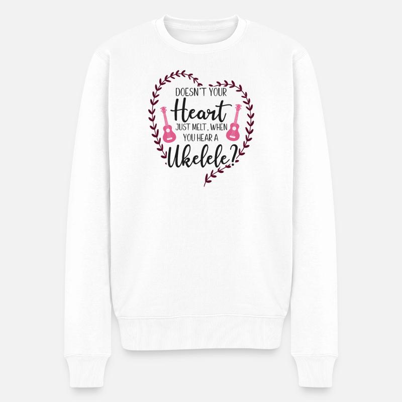Hawaiian Ukulele Uke Doesn't Your - Männer Premium Bio Pullover - Weiß