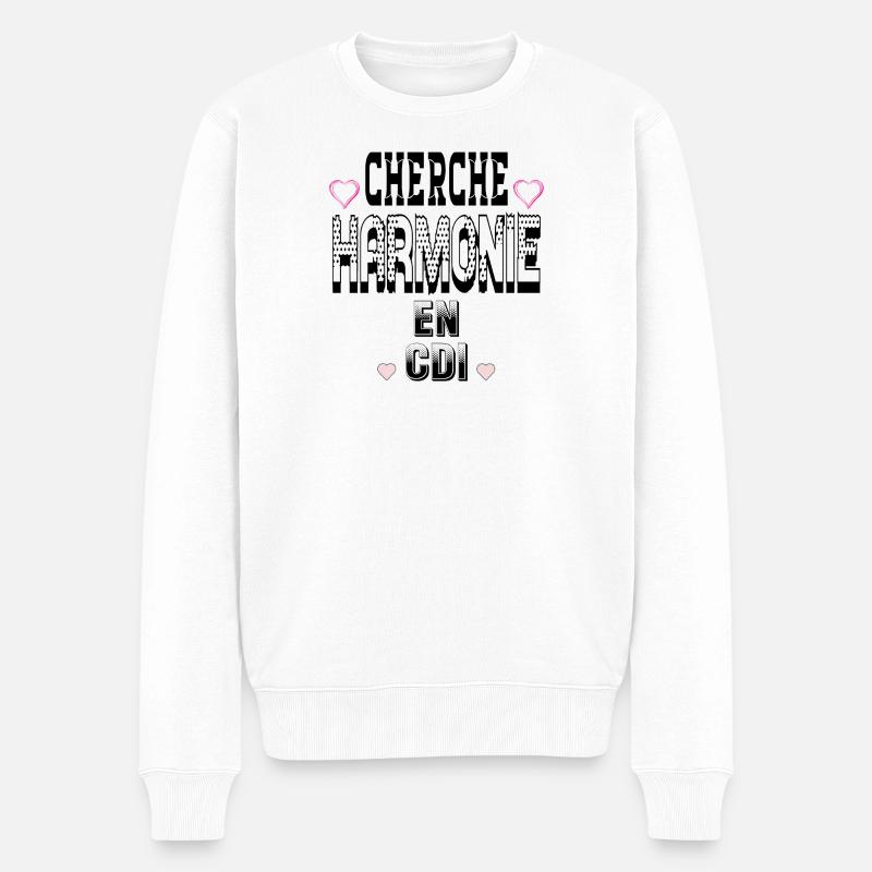 Cherche Harmonie en CDI - Pull Premium bio Homme - blanc