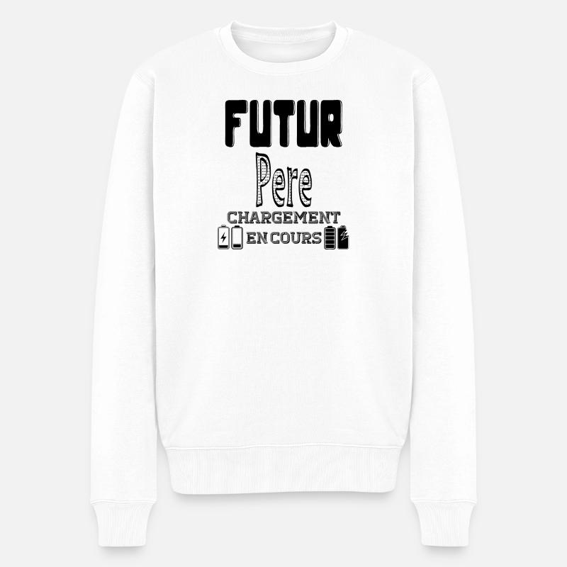 Futur Père Chargement En Cours - Pull Premium bio Homme - blanc