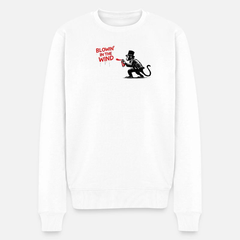 Windspray-Affe Graffiti - Männer Premium Bio Pullover - Weiß