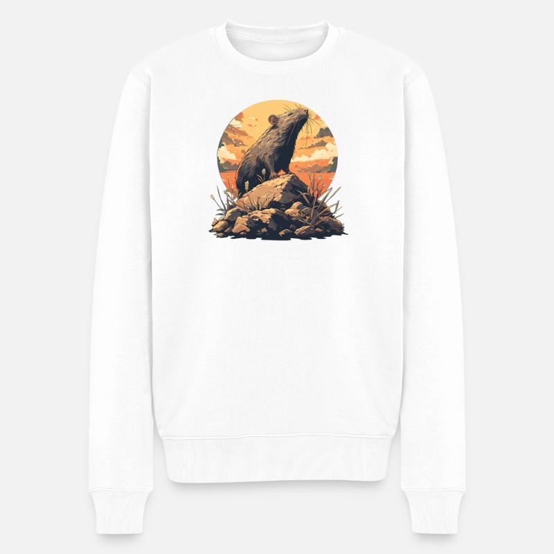 Ratten Ratte - Männer Premium Bio Pullover - Weiß