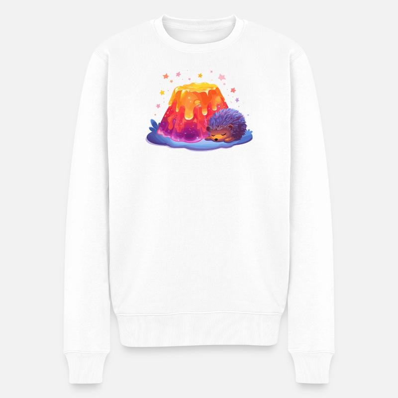 Lavahügel Kuschel Igel - Männer Premium Bio Pullover - Weiß