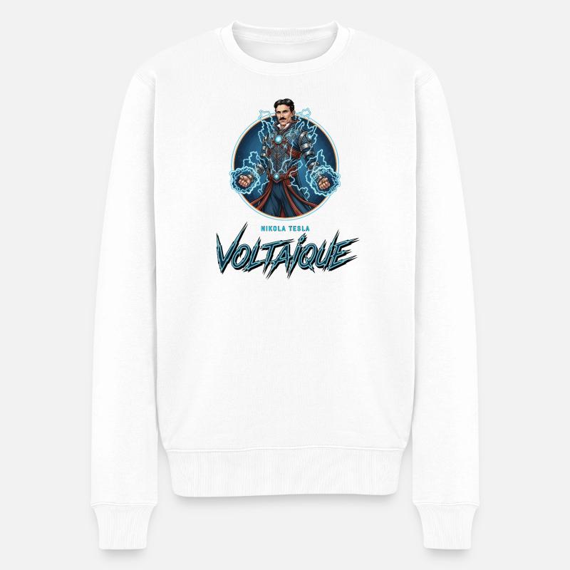 Elektrisch Voltaik - Männer Premium Bio Pullover - Weiß