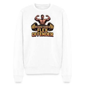 Registered Flex Offender - Funny Gym Tshirt - Männer Premium Bio Pullover - Weiß - Vorne - Thijin (182cm)