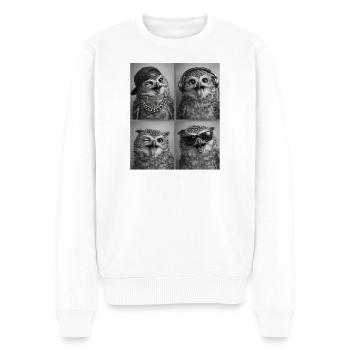Eule - Männer Premium Bio Pullover - Weiß - Vorne - Thijin (182cm)