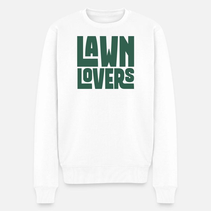 Lawn Lovers Rasenfreunde - Männer Premium Bio Pullover - Weiß