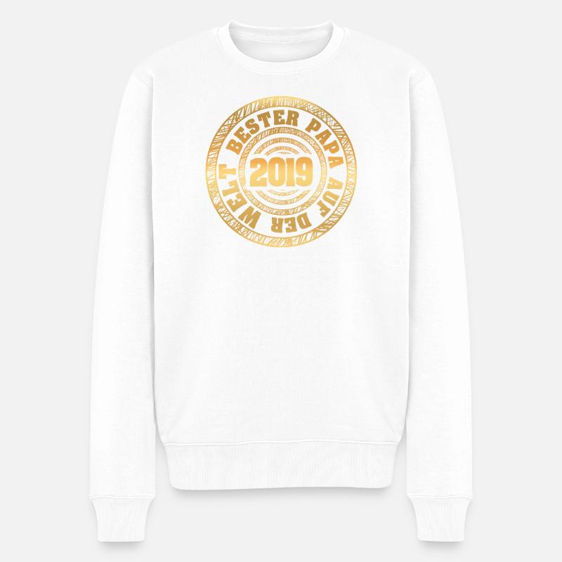 Vater 2019 - Männer Premium Bio Pullover - Weiß