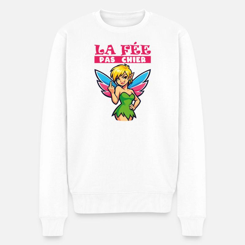 Fée rebelle La Fée Pas Chier - Pull Premium bio Homme - blanc