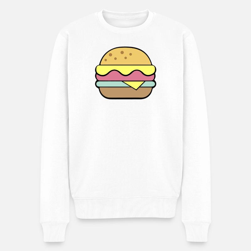 Cheeseburger | Fast Food  - Männer Premium Bio Pullover - Weiß
