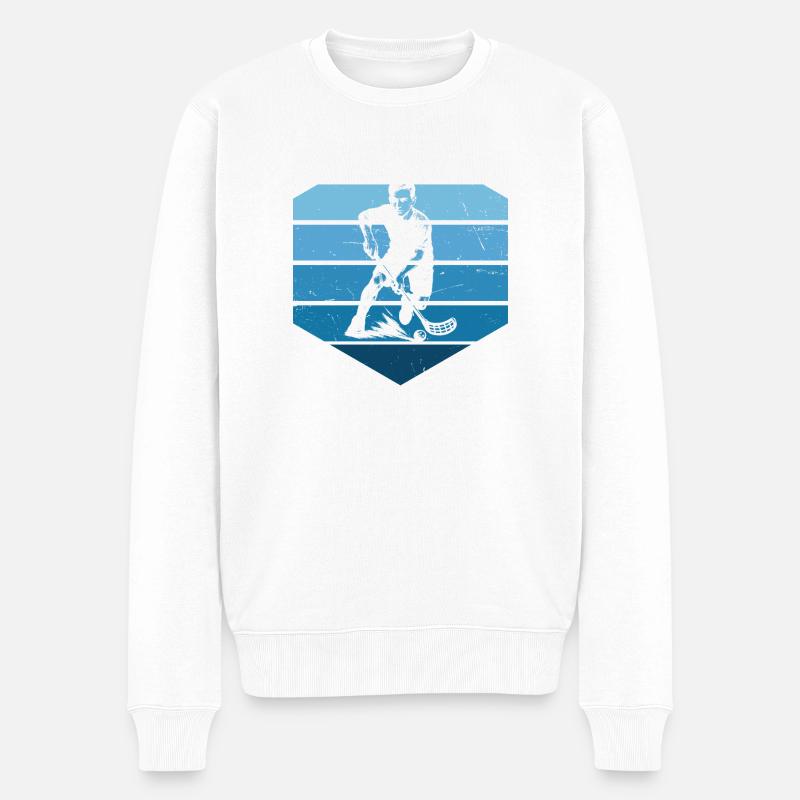 Charakterstarkes Floorball Design - Männer Premium Bio Pullover - Weiß