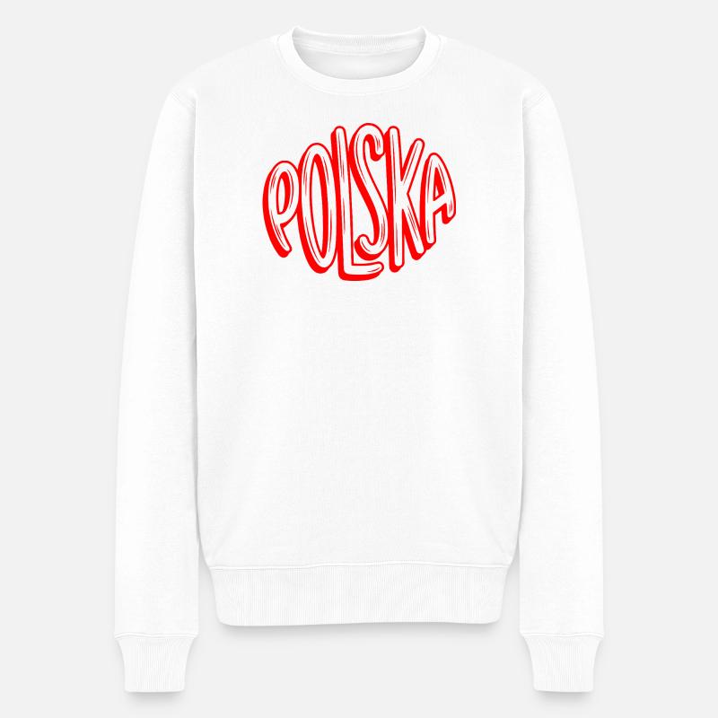 Polska - Polen Graffiti Schriftzug - Männer Premium Bio Pullover - Weiß