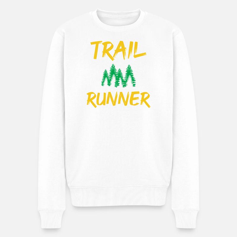 Trailrunner - Männer Premium Bio Pullover - Weiß