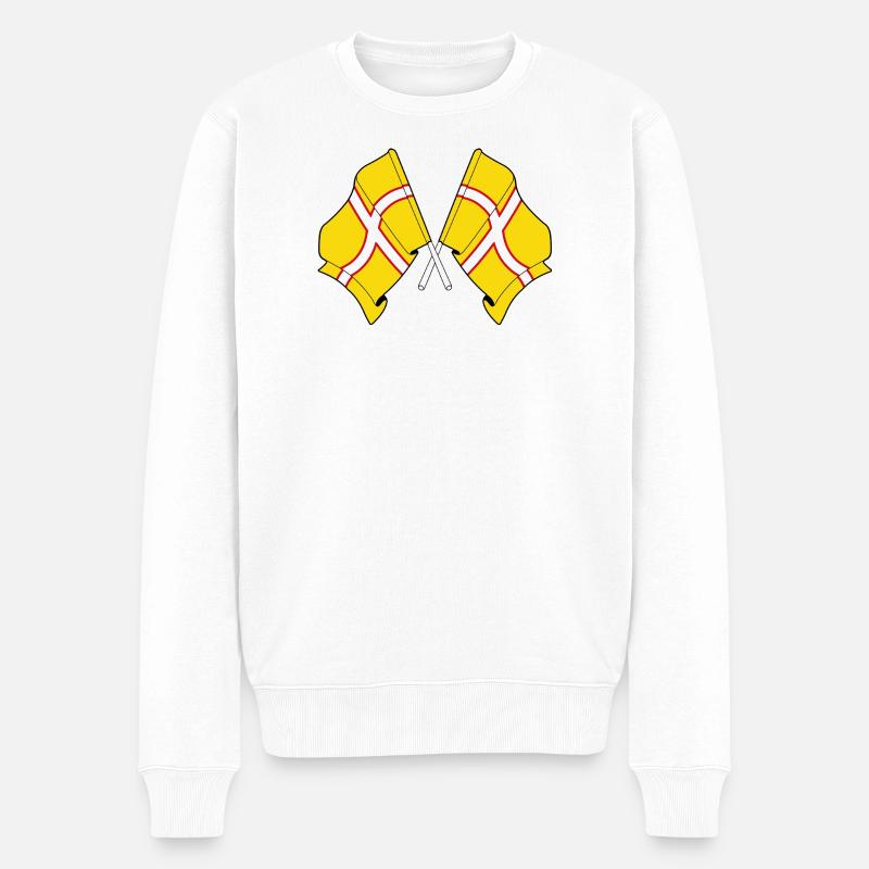 Dorset Crossed Flags - Pull Premium bio Homme - blanc