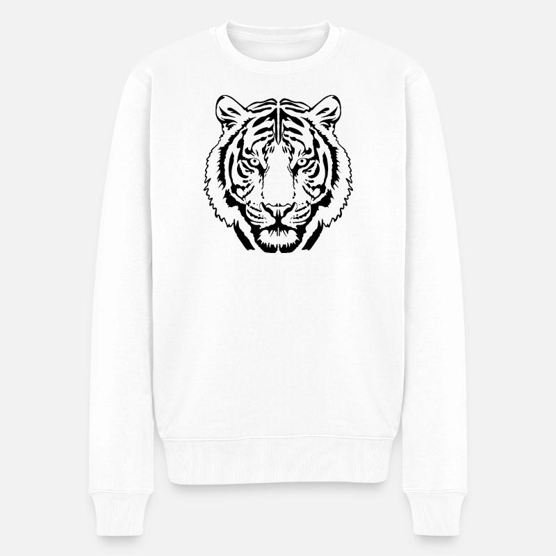 Art de lignes de tigre - Pull Premium bio Homme - blanc