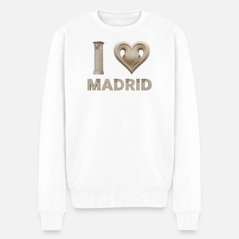 J’aime Madrid – Architecture monumentale - Pull Premium bio Homme - blanc